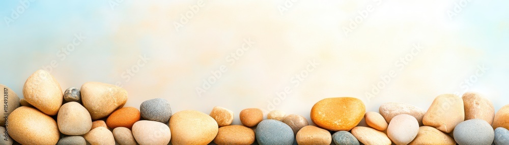 Poster captivating closeup, exploring the textures and patterns of natural stones in serene setting