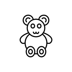 Bear doll outline icons, minimalist vector illustration ,simple transparent graphic element .Isolated on white background