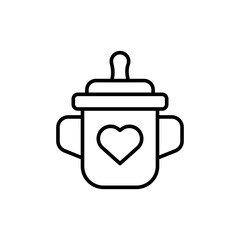 Milk bottle outline icons, minimalist vector illustration ,simple transparent graphic element .Isolated on white background