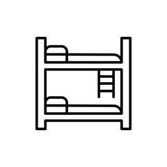 Bunk bed outline icons, minimalist vector illustration ,simple transparent graphic element .Isolated on white background