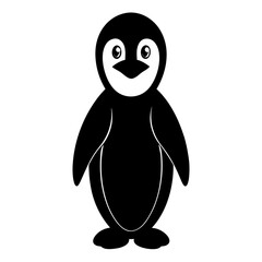 Penguin cartoon vector silhouette