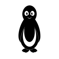 Penguin cartoon vector silhouette