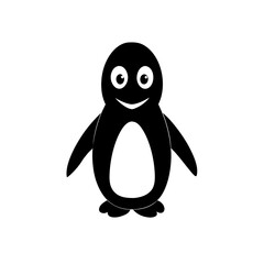 Penguin cartoon vector silhouette