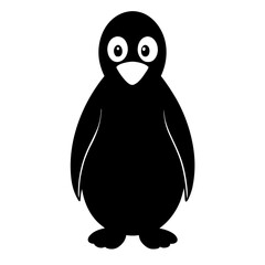 Penguin cartoon vector silhouette