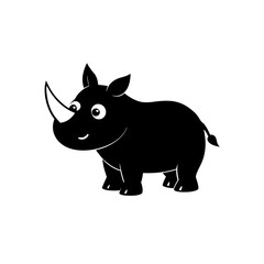 Rhino cartoon vector silhouette