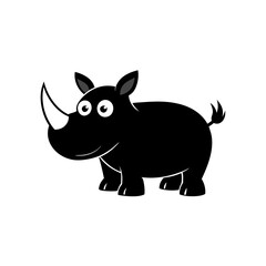 Rhino cartoon vector silhouette