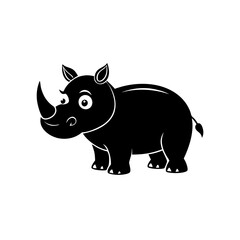 Rhino cartoon vector silhouette