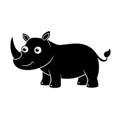 Rhino cartoon vector silhouette