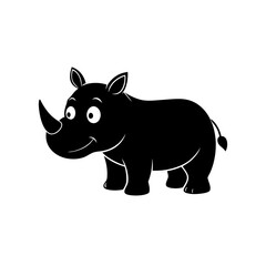 Rhino cartoon vector silhouette