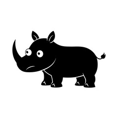 Rhino cartoon vector silhouette