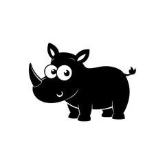 Rhino cartoon vector silhouette