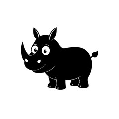 Rhino cartoon vector silhouette