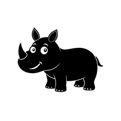 Rhino cartoon vector silhouette