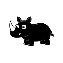 Rhino cartoon vector silhouette