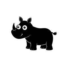Rhino cartoon vector silhouette