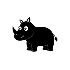 Rhino cartoon vector silhouette