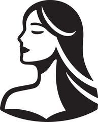 A girl icon silhouette vector with white background