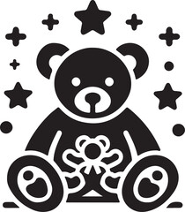 Teddy Bear icon silhouette vector with white background