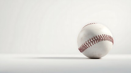 Baseball ball with shadow on white background