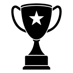 : Simple trophy silhouette vector art illustration