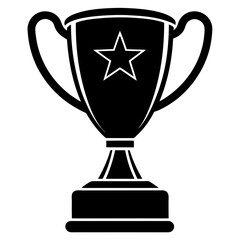 : Simple trophy silhouette vector art illustration