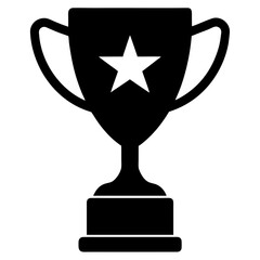 : Simple trophy silhouette vector art illustration