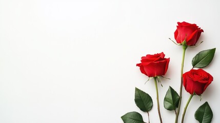 Valentine's Day or Wedding Background with Beautiful Roses. Concept for a romantic party invitation or love message. Premium and luxurious Ai-Generative.