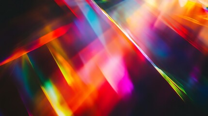 Prism light leak colorful photo overlay on blue color