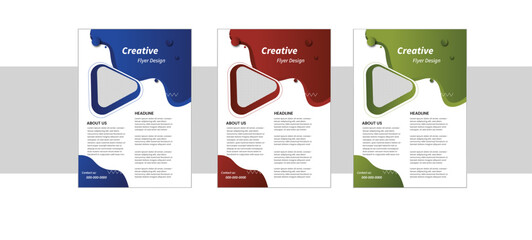 Corporate & Business Flyer Template Design, abstract business flyer, a bundle of 4 templates of different colors a4 flyer template, modern business flyer template, business proposal.