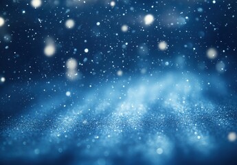 Obraz premium Enchanting Soft Blue Winter Background with Falling Snowflakes Creating a Magical Atmosphere of Tranquility and Peace for Your Creative Projects and Designs