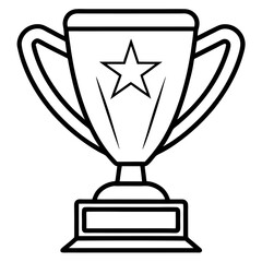 Trophy of Success Line Art Vector Design