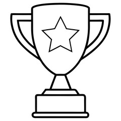 Trophy of Success Line Art Vector Design