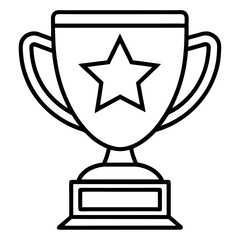 Trophy of Success Line Art Vector Design