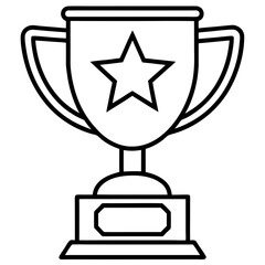 Trophy of Success Line Art Vector Design