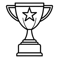 Trophy of Success Line Art Vector Design