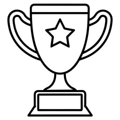 Trophy of Success Line Art Vector Design