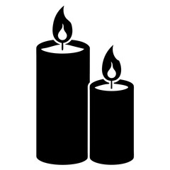 Fototapeta premium Candles silhouette vector on white background
