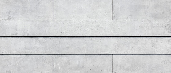 Fototapeta premium Concrete construction. Gray concrete wall with horizontal panels and subtle texture.