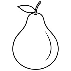 Pear line art art vector