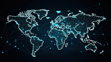 Fototapeta premium Global network connection. World map point and line composition concept of global business. Vector Illustration