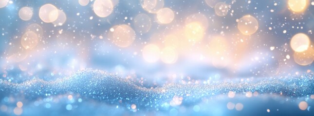 Ethereal Winter Wonderland with Glittering Snowflakes and Soft Frosty Background Creating a Dreamlike Atmosphere for Holiday and Seasonal Themes