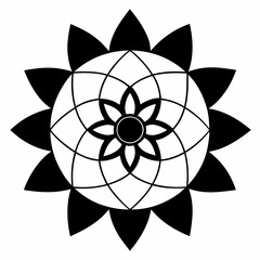 Bold Line Mandala for Relaxing Coloring
