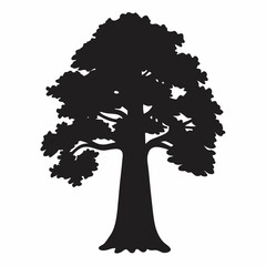 Fototapeta premium Redwood Tree Silhouette Black Art 