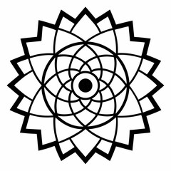 Fototapeta premium Bold Line Mandala for Relaxing Coloring 