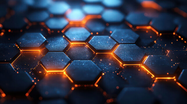 Hexagon shape element with solf light blue background,Technology abstract background