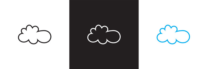 Cartoon Vector Clouds. Abstract Cloudy Shapes. Isolated Cloud Shapes. Vector illustration. isolated on white and black background. EPS 10