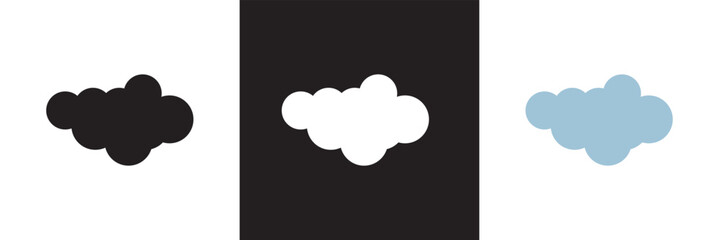 Cartoon Vector Clouds. Abstract Cloudy Shapes. Isolated Cloud Shapes. Vector illustration. isolated on white and black background. EPS 10