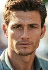 Obraz premium Shrewd man portrait, high quality, high resolution.