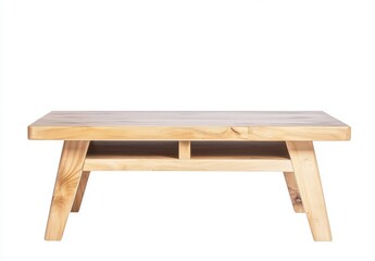 Fototapeta premium Stylish Wooden Coffee Table with Open Shelf for Modern Living Room
