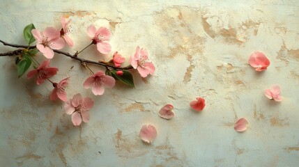Delicate Pink Blossoms on a Textured Background